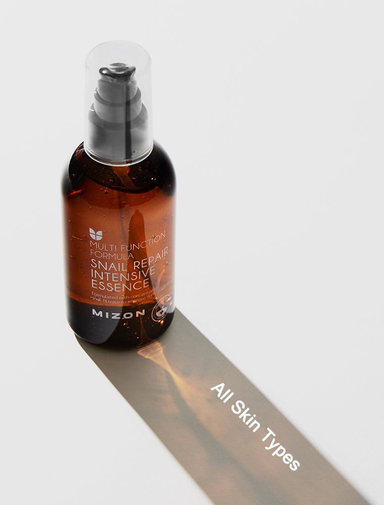 MIZON - Snail Repair Intensive Essence Snail Mucin Adenosine Hyaluronic Acid Centella Asiatica Improves Skin Fine Line Treatment Smooth Skin Korean Skincare (3.38 fl oz)