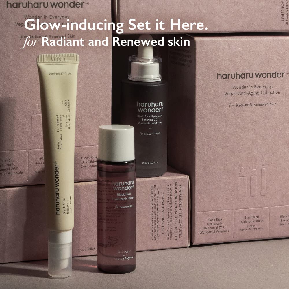 haruharu wonder - Vegan Well-Aging Collection, Korean Skincare Set, Holiday Gift Set, Suitable for All Skin Types