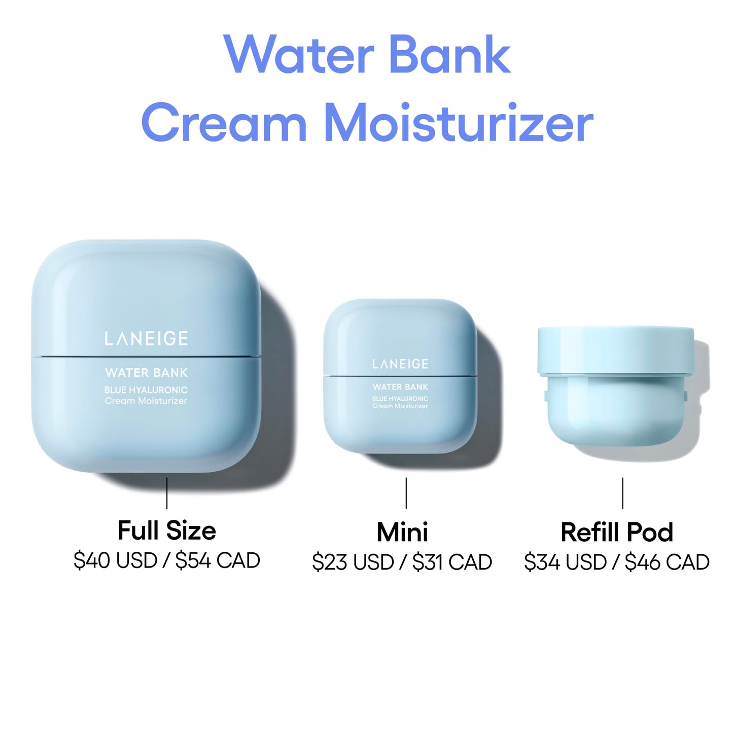 LANEIGE - Water Bank Blue Hyaluronic Moisturizer: Barrier-Boosting Hydration, Squalane, Ceramide, Dermatologist-tested