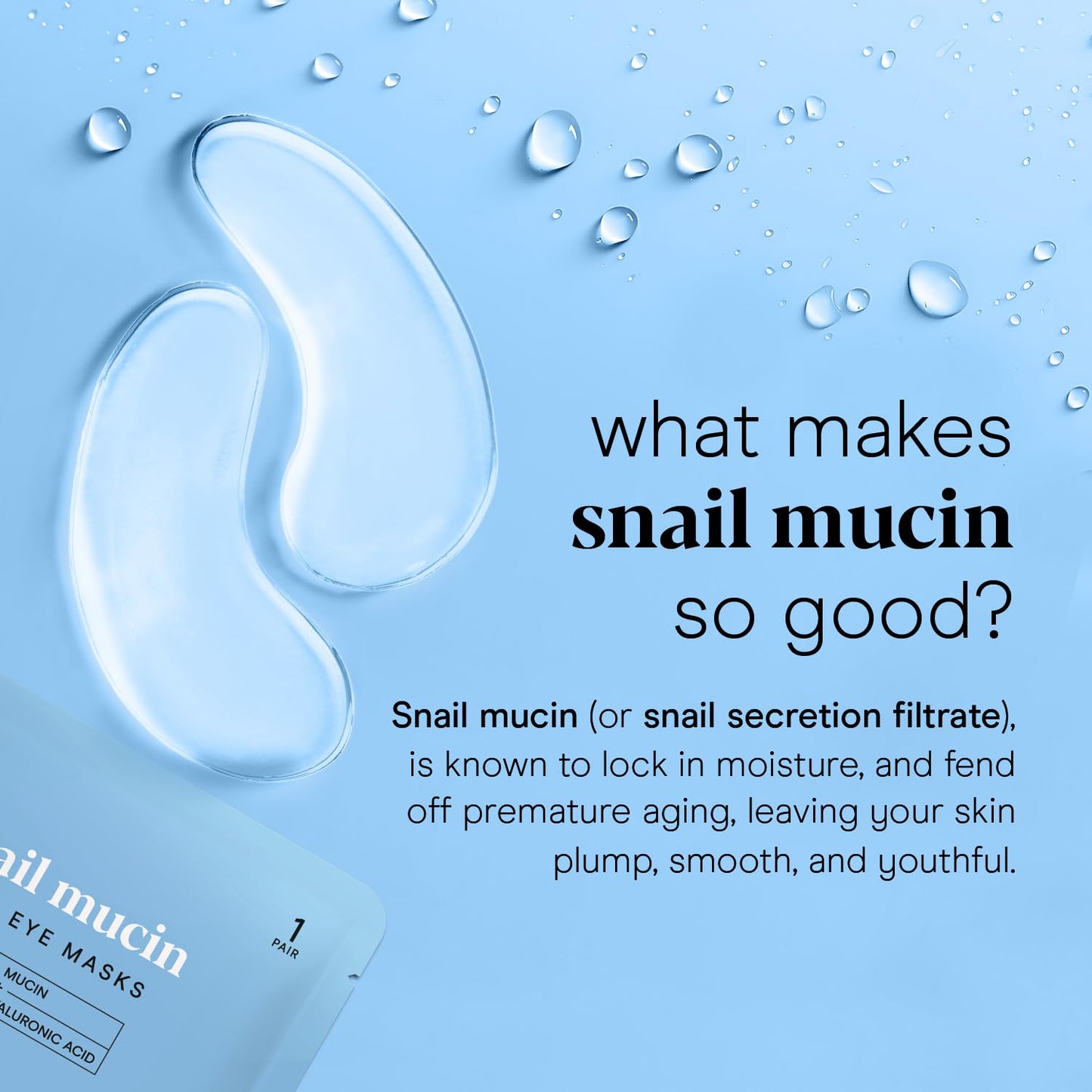 Baebody - Advanced Snail Mucin Under Eye Patches for Women & Men (6 Pairs) - Under Eye Masks for Dark Circles and Puffiness - With Niacinamide - Reduce Fine Lines and Wrinkles
