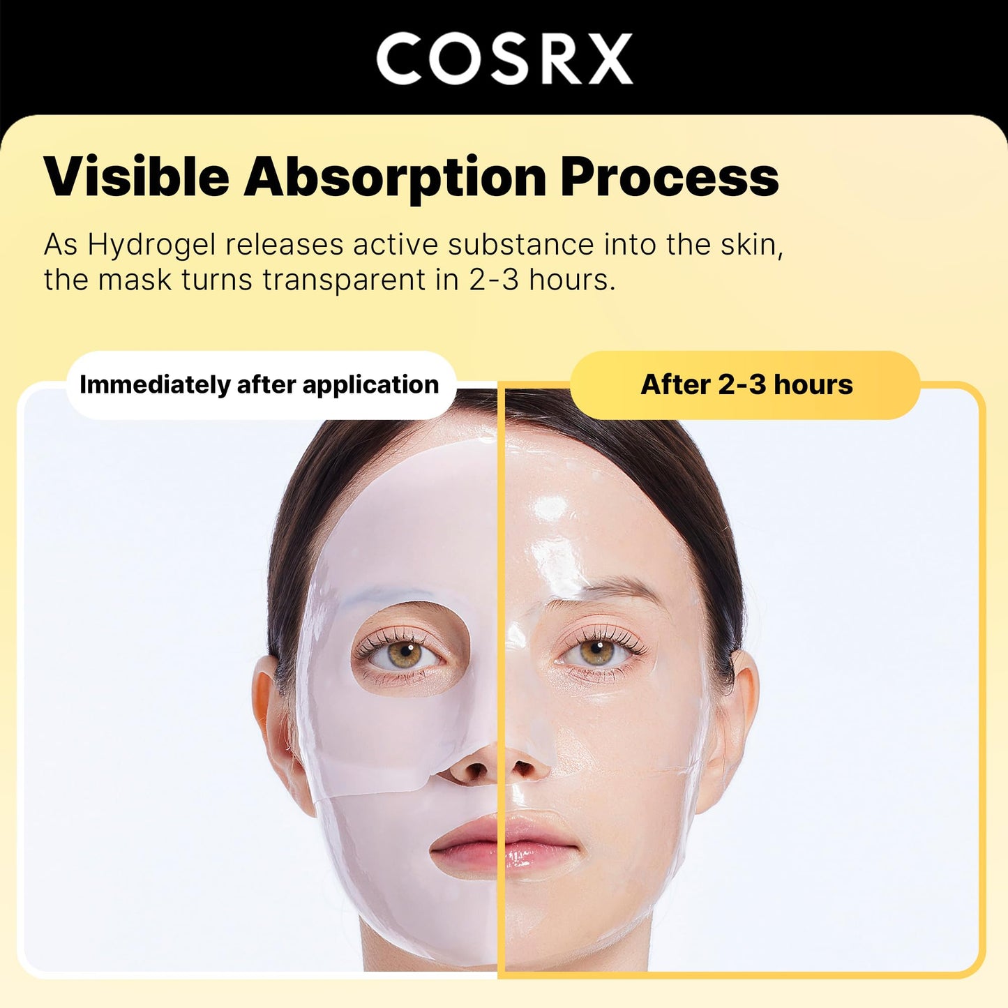 COSRX - Advanced Snail Mucin Glass Glow Hydrogel Face Masks Skincare 3 EA, Collagen Face Mask, Travel Essentials, Overnight Face Mask, Korean Skin Care