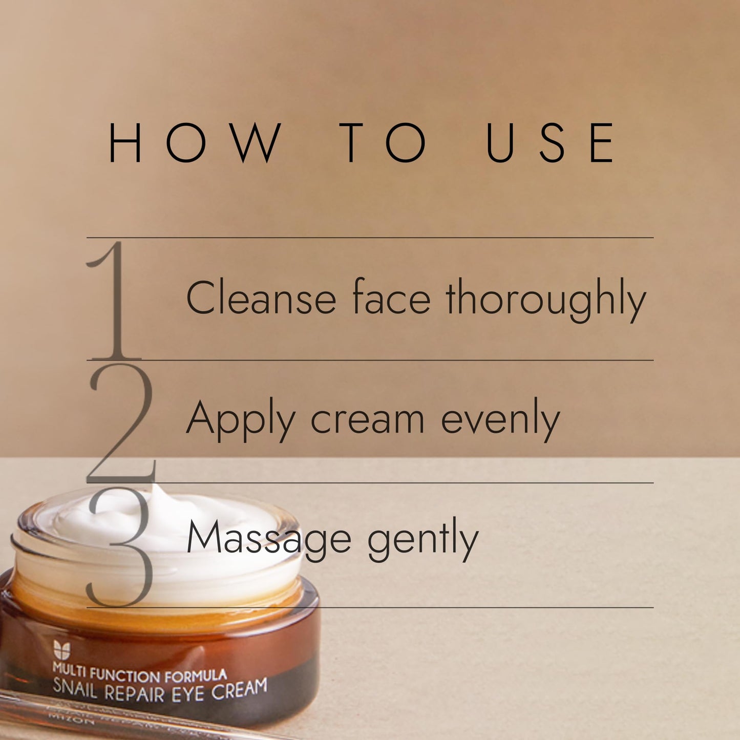 MIZON - Snail Line Snail Repair Eye Cream, natural treatment, wrinkle treatment, fine line, hydrating, healthy skin, Korean skincare (0.84 oz)