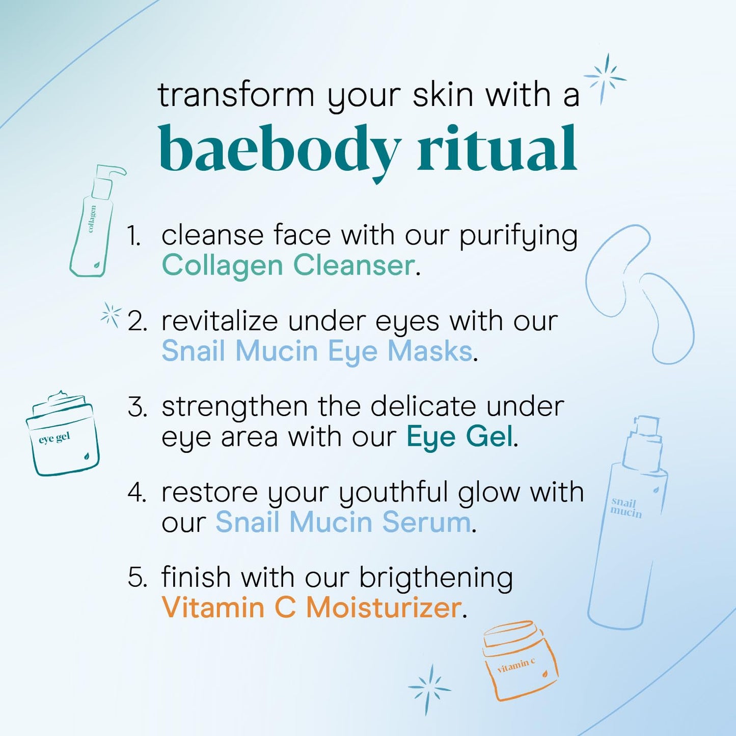 Baebody - Snail Mucin Serum Moisturizer 3.38 fl.oz 100ml, Hydrating Serum for Face with Collagen - Snail Mucin Moisturizer for Youthful Smooth Skin