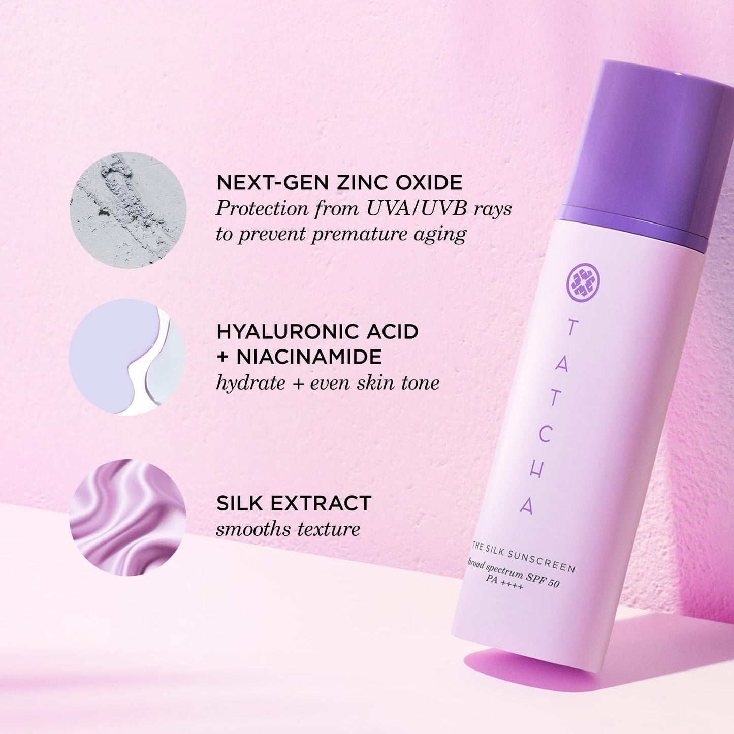 TATCHA - The Silk Sunscreen | Broad Spectrum SPF 50 PA++++, Weightless, Hydrating Mineral Sunscreen, New & Improved Packaging, 50 ml