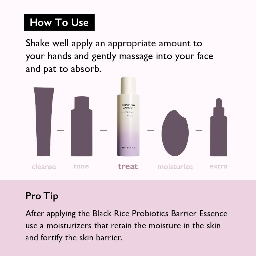 haruharu wonder - Black Rice Probiotics Barrier Essence 1.01 fl. oz., Travel Size Essence Toner to Strengthen Skin Barrier with Ceramides, Fermented Ingredients, Soothing, Moisturizing, Plumping
