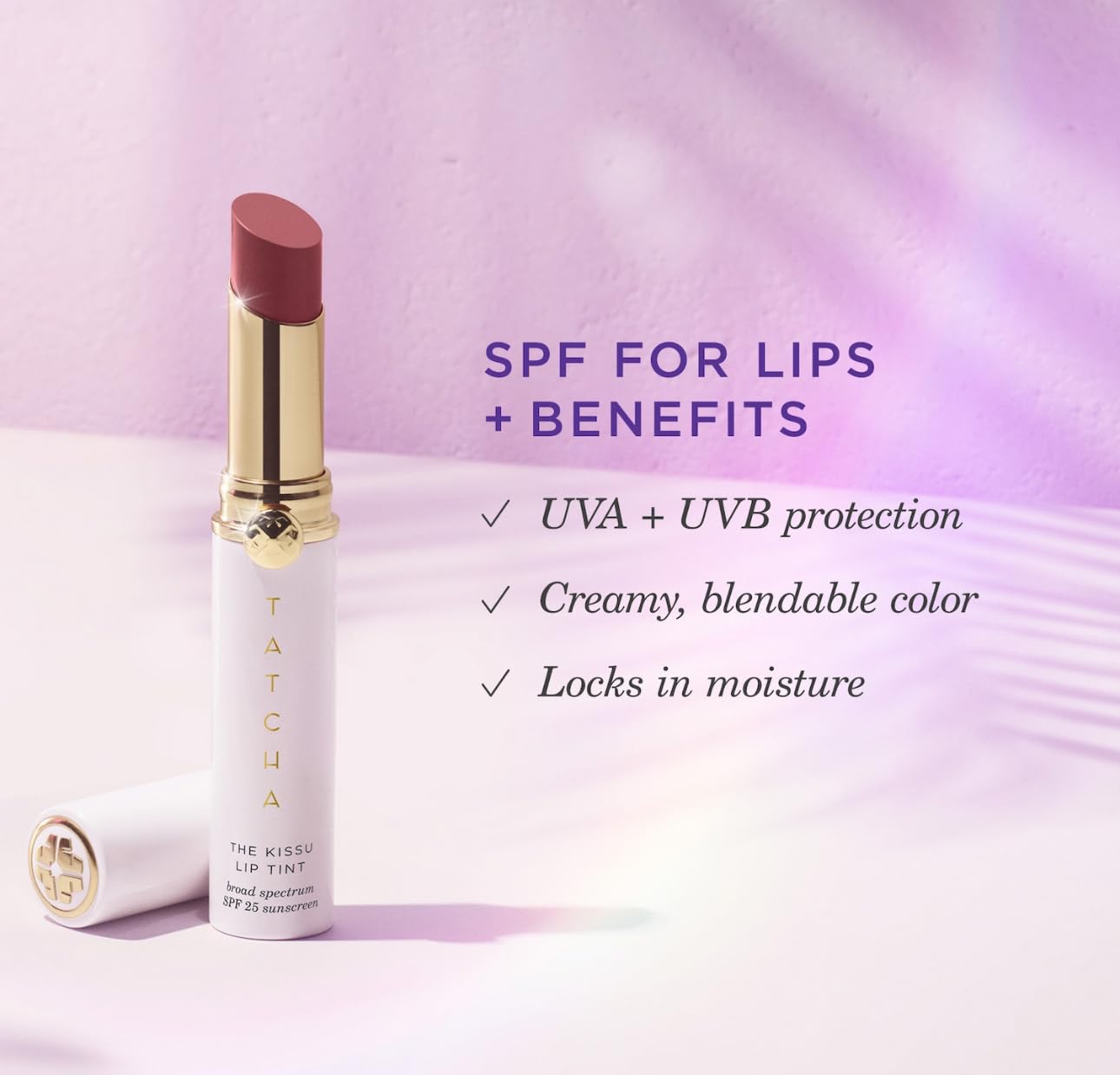 TATCHA - The Kissu Lip Tint SPF 25 - Midnight Lily | Hydrating Tinted Lip Sunscreen. 0.14 oz