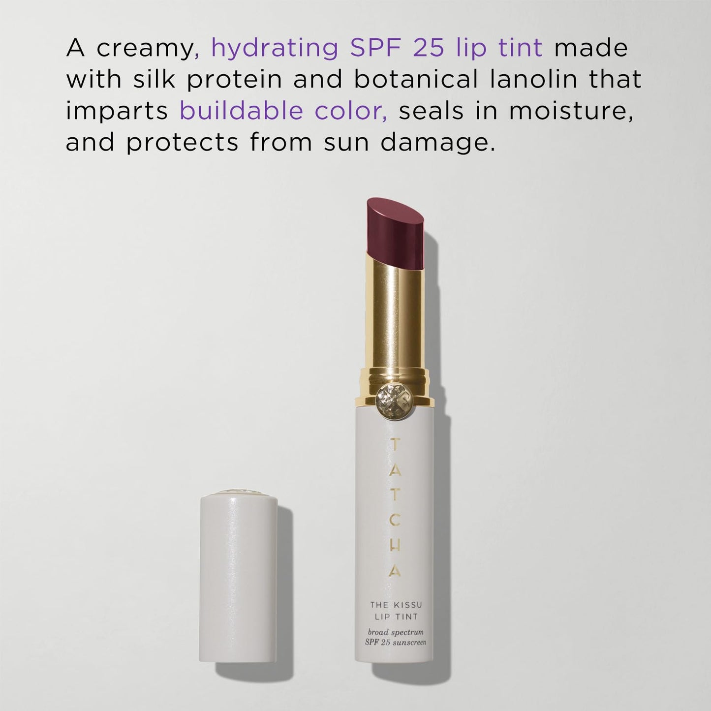 TATCHA - The Kissu Lip Tint SPF 25 - Midnight Lily | Hydrating Tinted Lip Sunscreen. 0.14 oz