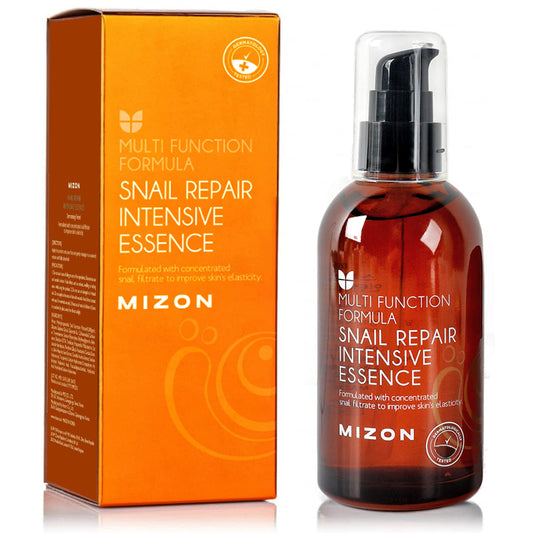 MIZON - Snail Repair Intensive Essence Snail Mucin Adenosine Hyaluronic Acid Centella Asiatica Improves Skin Fine Line Treatment Smooth Skin Korean Skincare (3.38 fl oz)