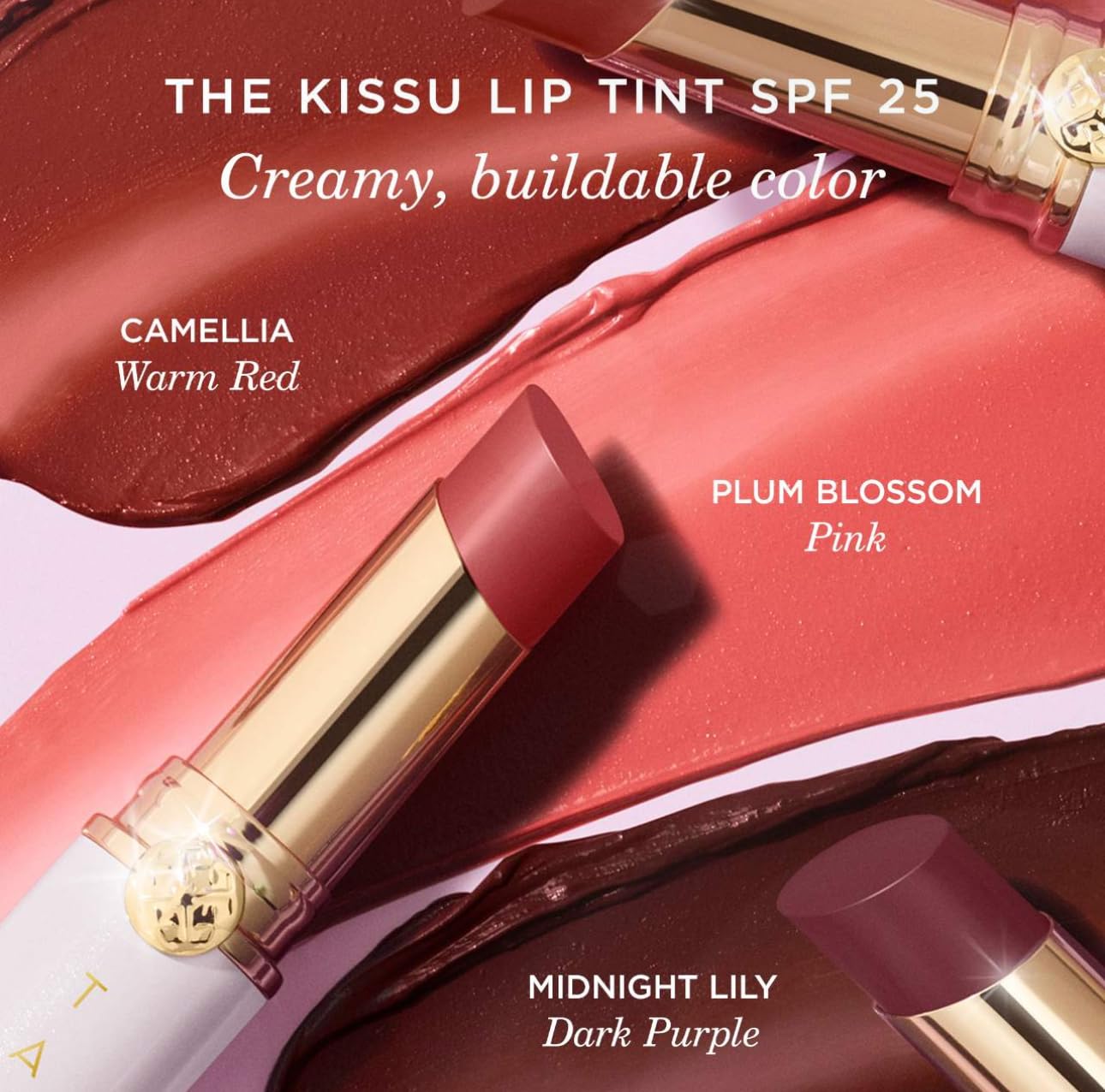 TATCHA - The Kissu Lip Tint SPF 25 - Midnight Lily | Hydrating Tinted Lip Sunscreen. 0.14 oz
