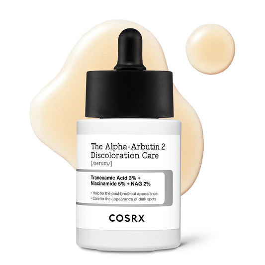 COSRX - 2% Alpha Arbutin Discoloration Care Face Serum with Niacinamide, Glutathione & Tranexamic Acid, 1.7 fl oz – Serum for Face, Korean Skin Care